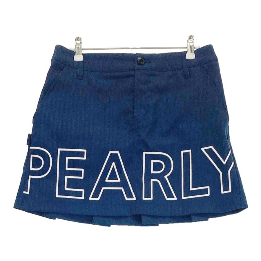 PEARLY GATES ネイビー ストライプ プリーツスカート PEARLY GATES パーリーゲイツ スカート ストライプ柄 ネイビー系