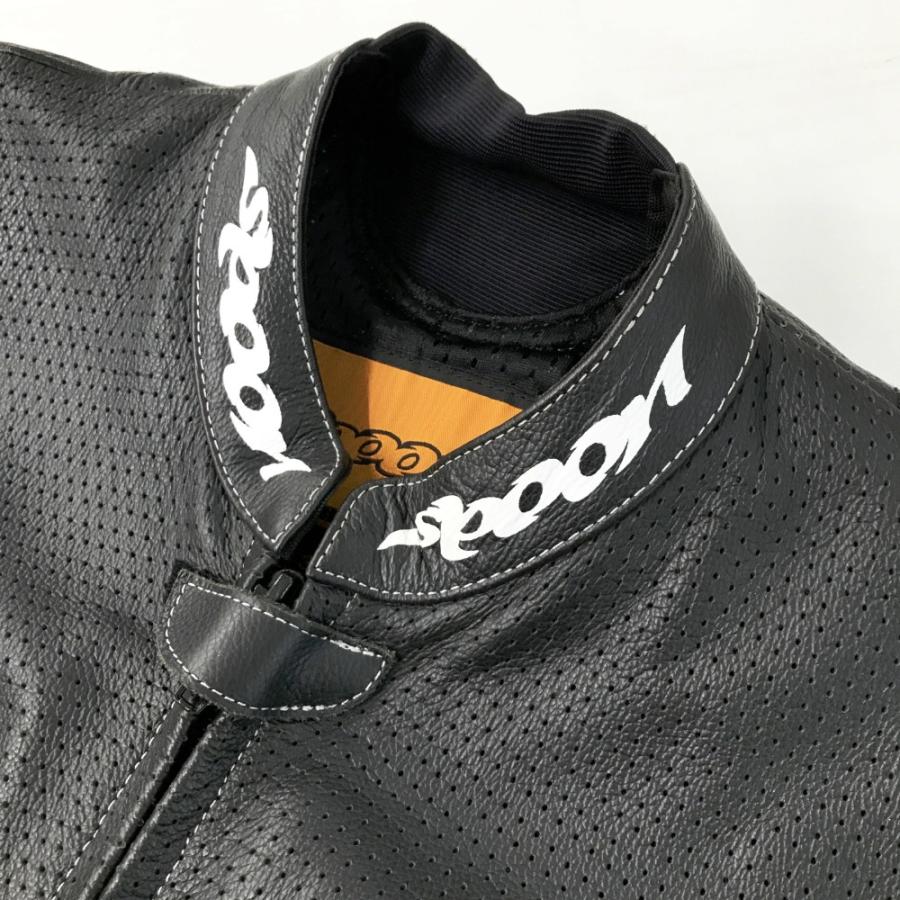 SPOON スプーン MFJ公認 革ツナギ レーシングスーツ ブラック系
