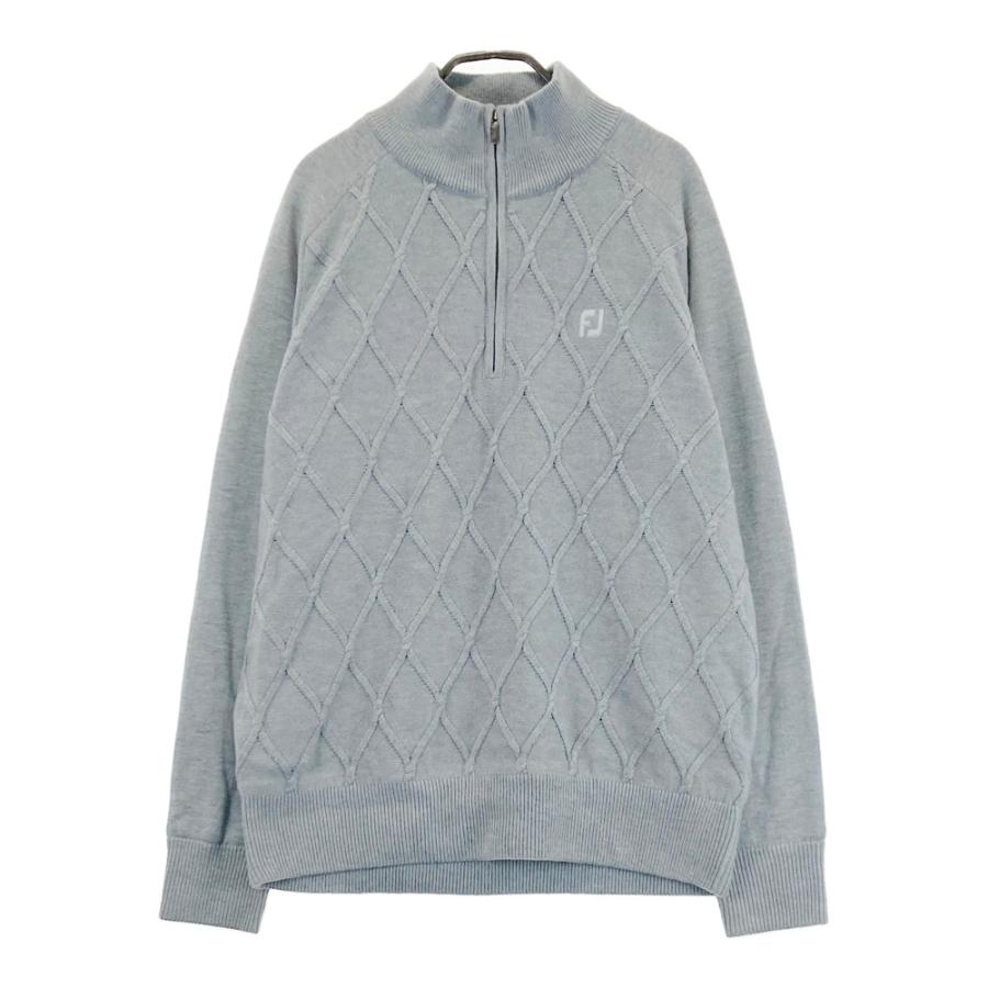 FOOT JOY フットジョイ 裏地付 ハーフジップ ニットセーター グレー系