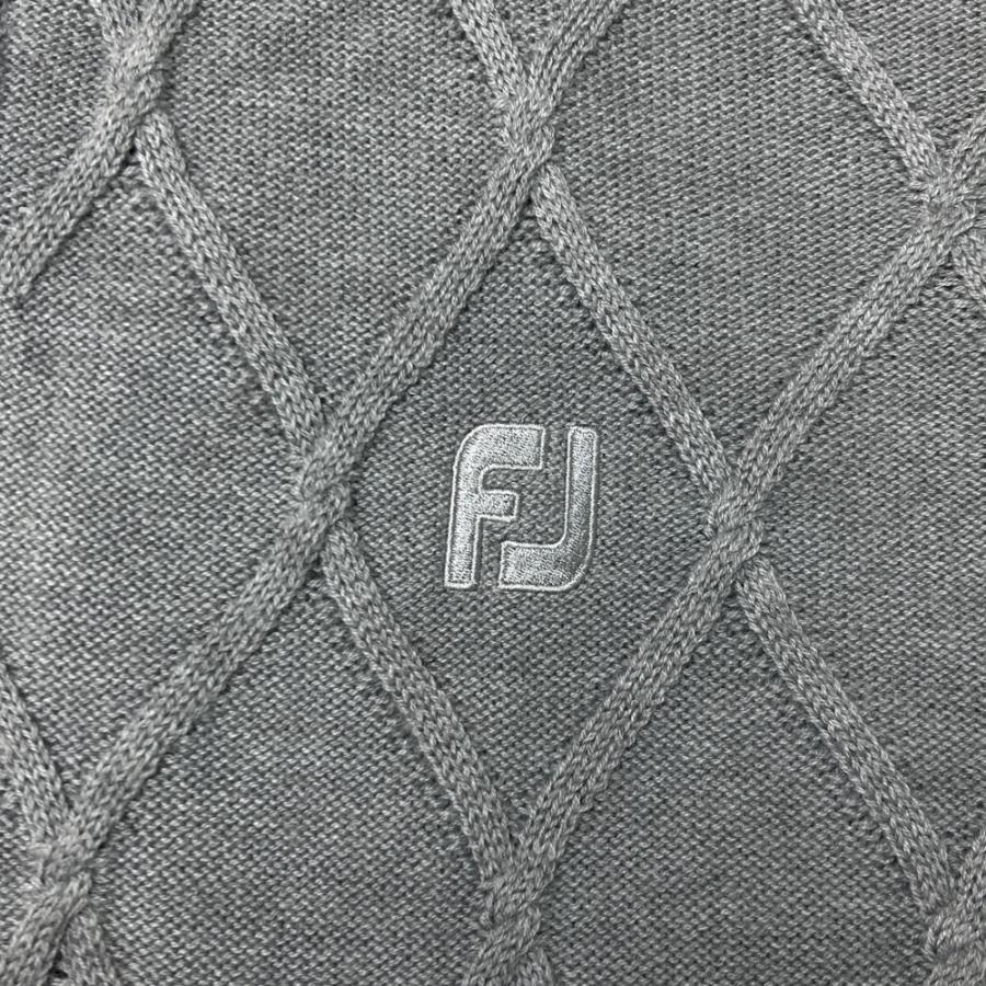 FOOT JOY フットジョイ 裏地付 ハーフジップ ニットセーター グレー系