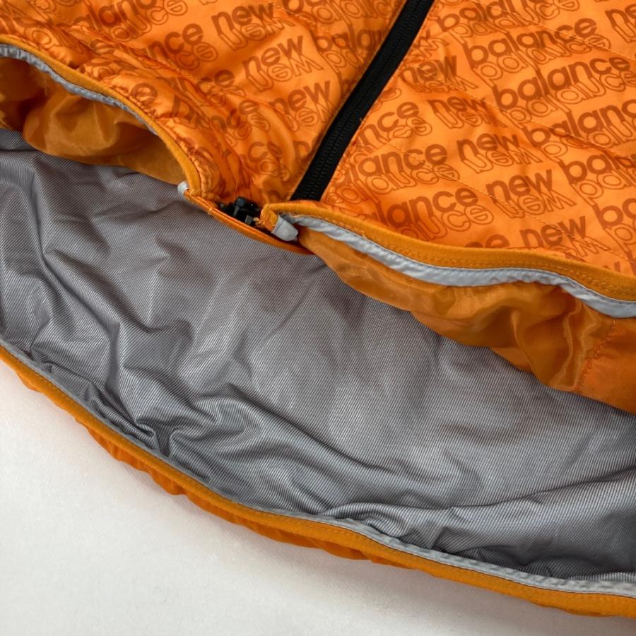 ニューバランスゴルフ 中綿 ベスト オレンジ 総柄 n NEW BALANCE GOLF ニューバランス 中綿切替 ジップベスト ロゴ柄