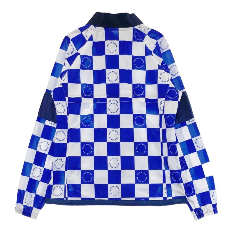 サイズ：L FILA GOLF フィラゴルフ ; 中綿 ジップジャケット チェッカー柄 ネイビー系 [240101679401] ゴルフウェア レディース ストスト FILA GOLF フィラゴルフ ジップジャケット チェッカー柄 ブルー系 M