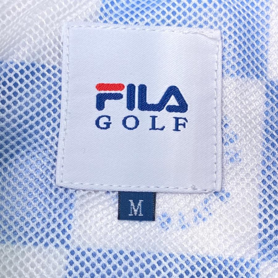 FILA GOLF フィラゴルフ ジップジャケット チェッカー柄 ブルー系 M