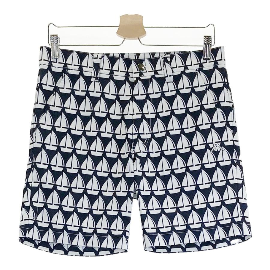 KAPPA GOLF カッパゴルフ ストレッチ ハーフパンツ ヨット 総柄 KAPPA GOLF カッパゴルフ ストレッチ ハーフパンツ ヨット 総柄