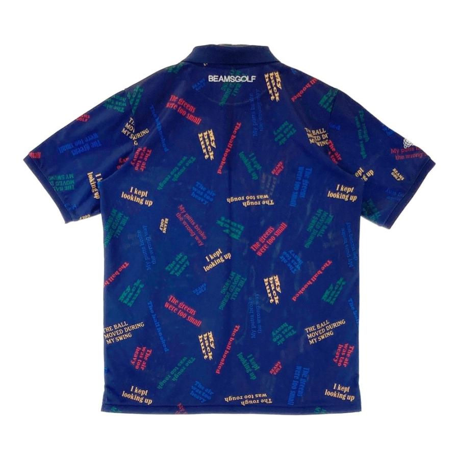 BEAMS GOLF ビームスゴルフ 半袖ポロシャツ 総柄 ネイビー系 M BEAMS GOLF ビームスゴルフ 半袖ポロシャツ 総柄 ネイビー系 M
