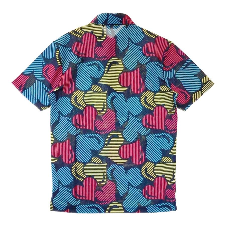 新品】LOUD MOUTH ラウドマウス 半袖ポロシャツ 総柄 ブラック系 新品】LOUD MOUTH ラウドマウス 半袖ポロシャツ 総柄 ブラック系