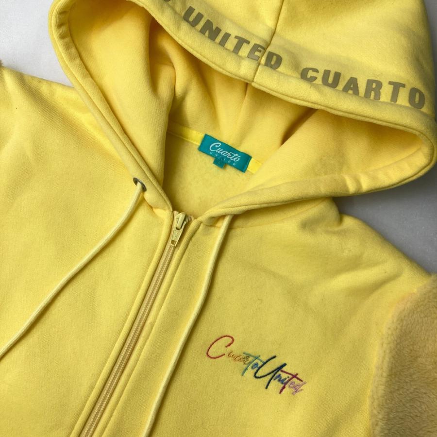 CUARTO UNITED クアルトユナイテッド ボア切替 パーカー イエロー系 L