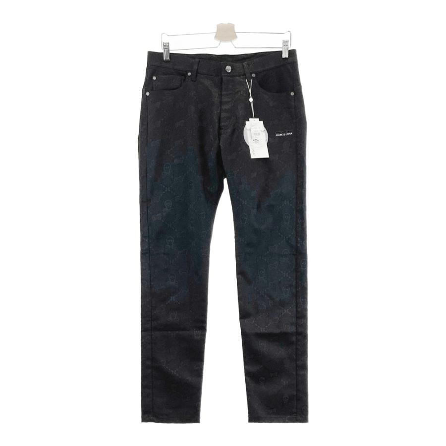 新品　マークアンドロナ　MARK&LONA　ストレッチ　パンツ 48　ブラック 新品】MARK&LONA マークアンドロナ ストレッチパンツ 総柄