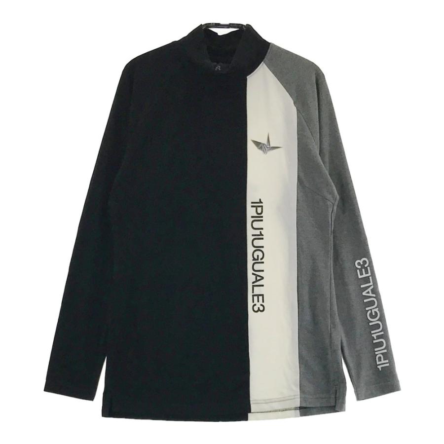 1PIU1UGUALE3 GOLF 長袖モックネックTシャツ ブラック系 2 ゴルフ
