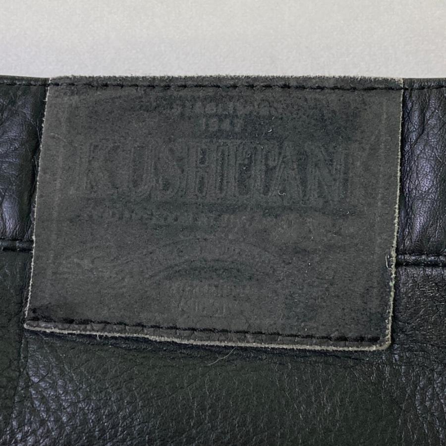 クシタニ KUSHITANI レザー ストレートパンツ ブラック系 L/3W