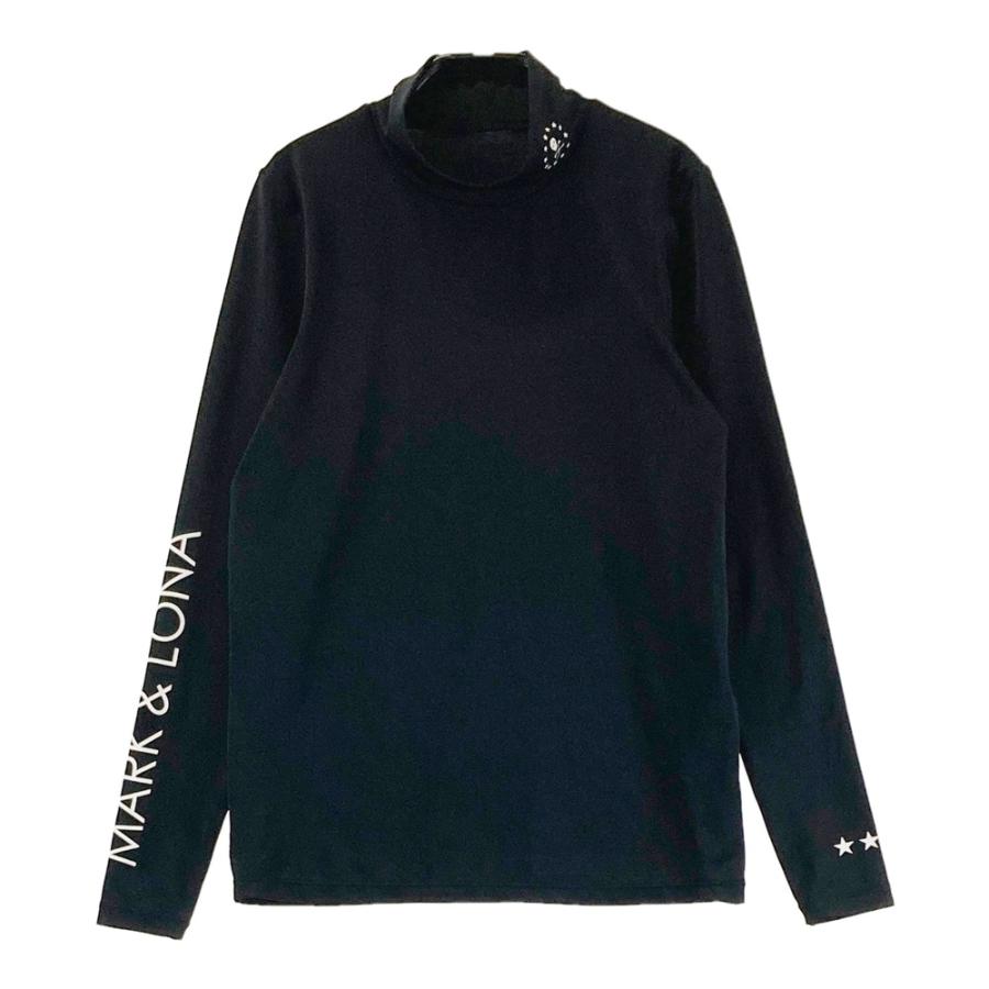 美品】マーク＆ロナ モックネック ゴルフシャツ 黒 長袖 Tシャツ
