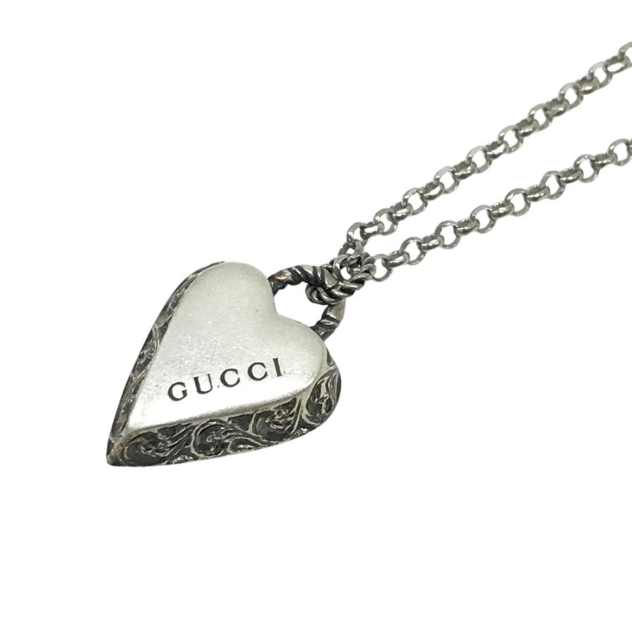 GUCCI グッチ ネックレス エングレービングハート シルバー系