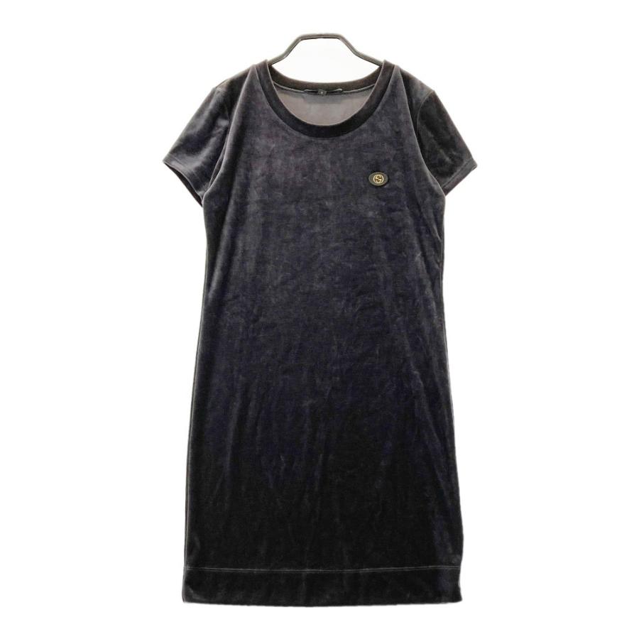 『値下げ中！』【GUCCI】半袖ベロアワンピース GUCCI（グッチ） ベロア 半袖ワンピース グレー系 S レディース