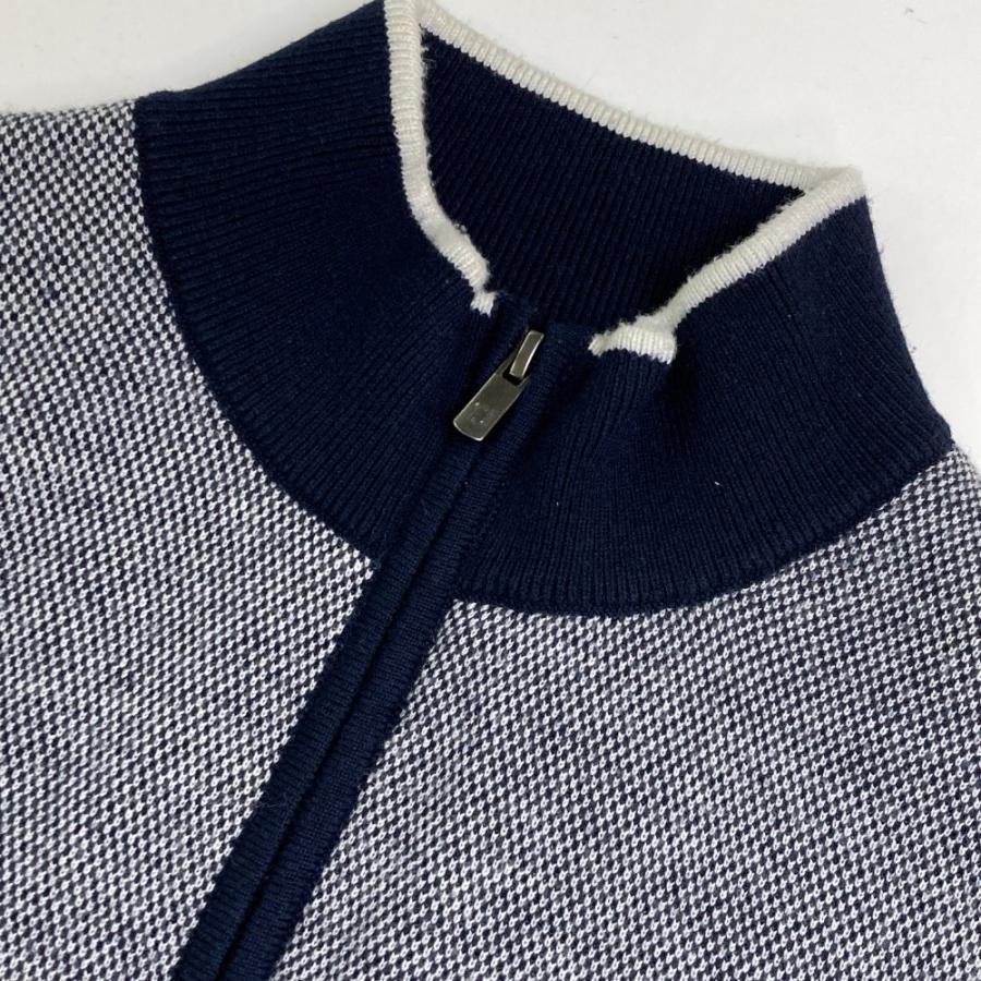 FOOT JOY フットジョイ ハーフジップ ニットセーター 裏地付 ネイビー