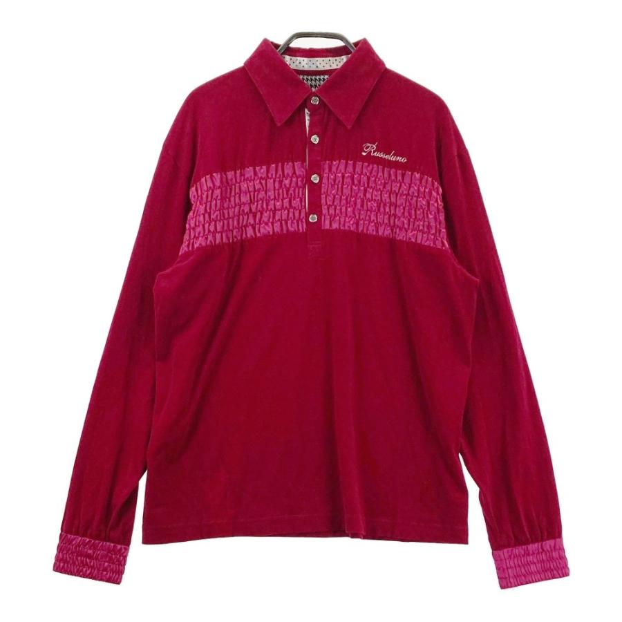 Russeluno RUSSELUNO ラッセルノ 長袖ポロシャツ レッド系 M Russeluno RUSSELUNO ラッセルノ 長袖ポロシャツ レッド系 M
