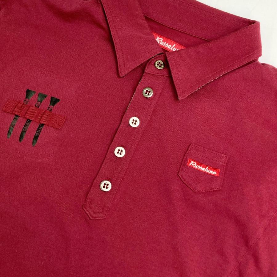 RUSSELUNO ゴルフ ポロシャツ レッドメンズ L Russeluno（ラッセルノ） 長袖ポロシャツ 刺繍 レッド系 4 ゴルフ