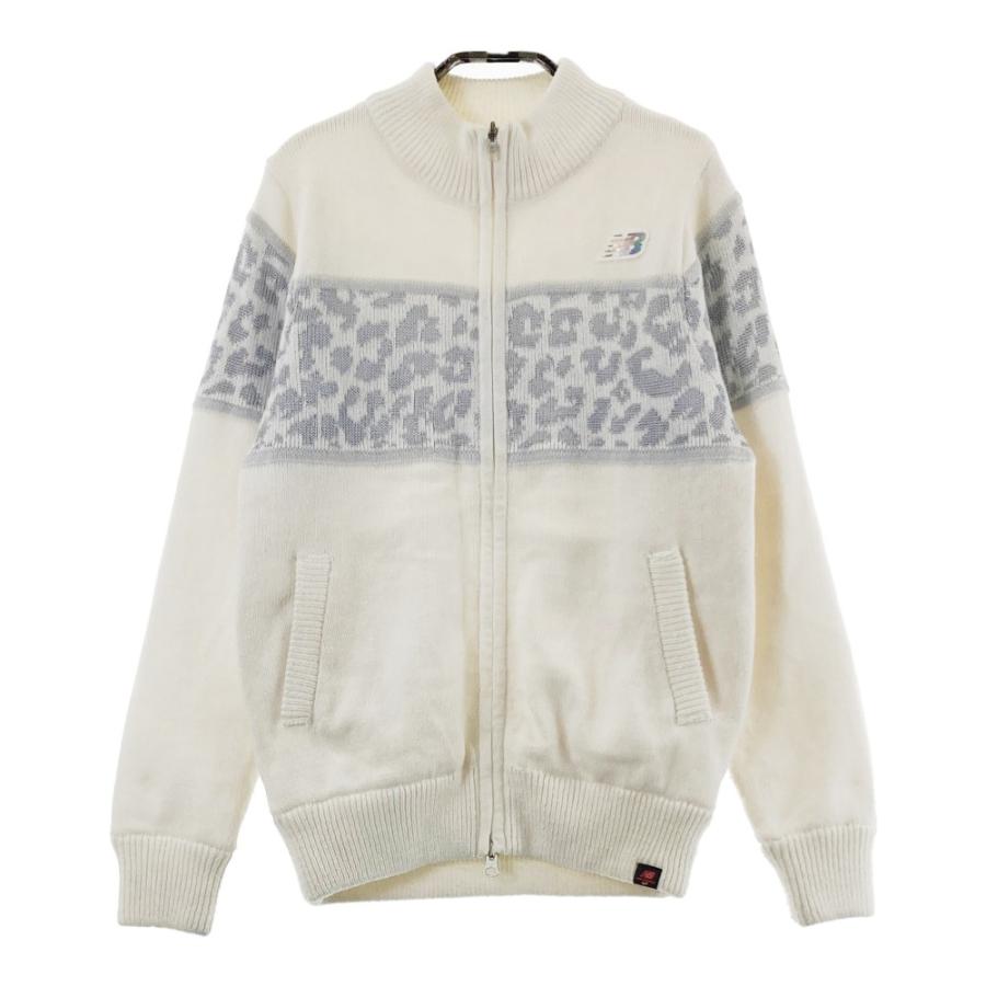 ニューバランスゴルフ ニットセーター ホワイト レオパード ブルゾン