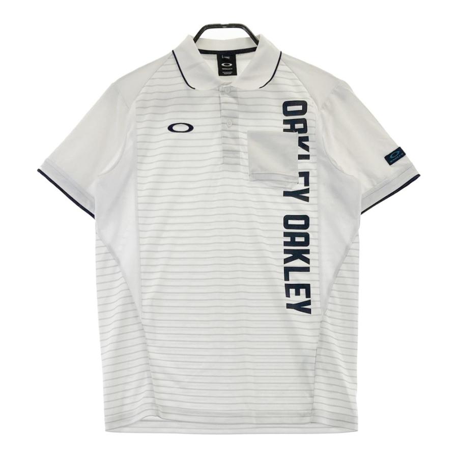 OAKLEY（オークリー） 434470JP 半袖ポロシャツ ボーダー柄 ホワイト系