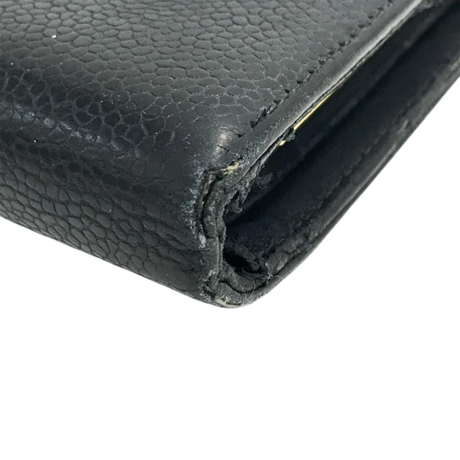 CHANEL シャネル 二つ折り財布 がま口 キャビアスキン 黒 CHANEL シャネル 二つ折り 財布 黒 ココマーク がま口 キャビアスキン