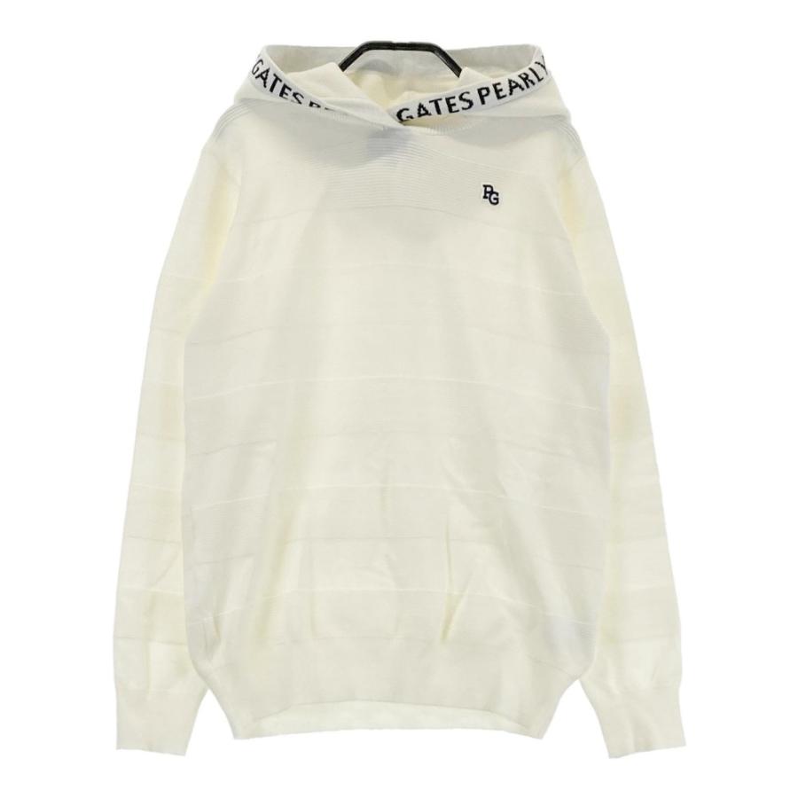 新作 パーリーゲイツ ニットセーター カシミヤ ホワイト 丸首 ゴルフウェア