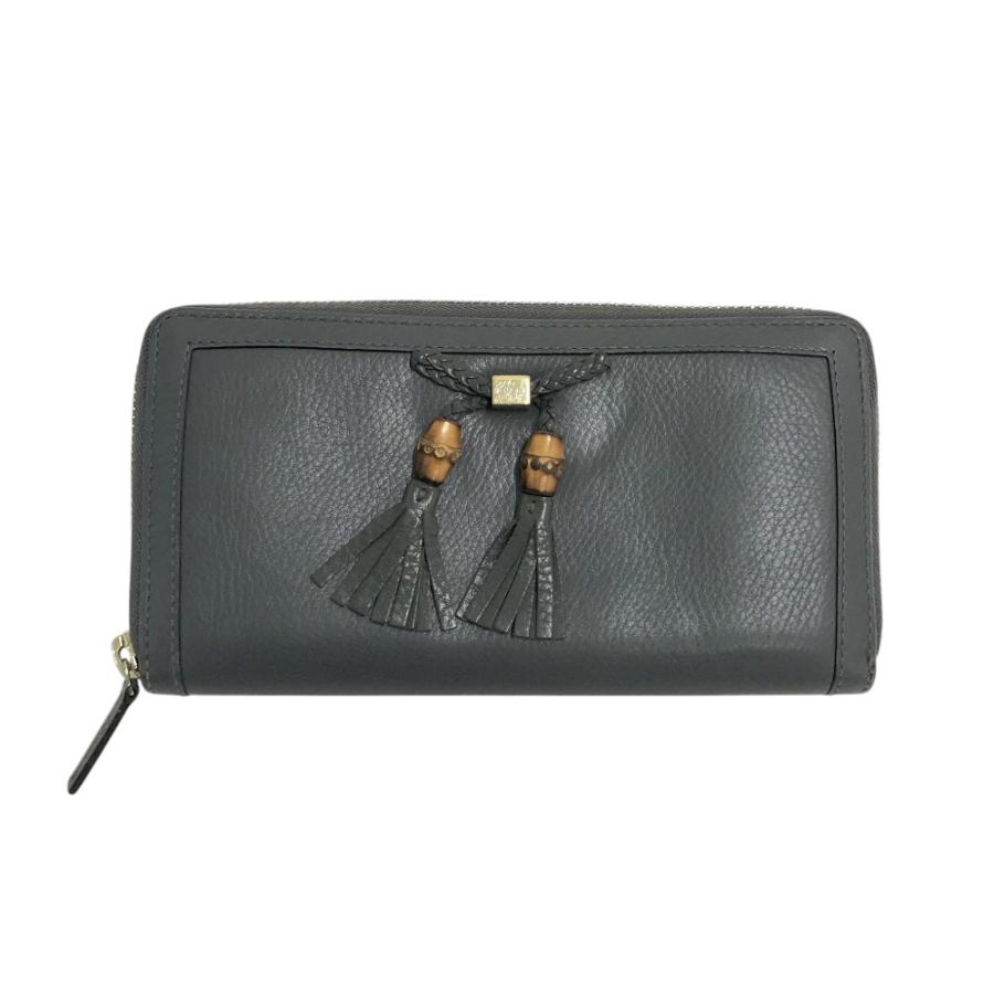 GUCCI（グッチ） 長財布 ラウンドファスナー バンブー グレー系 