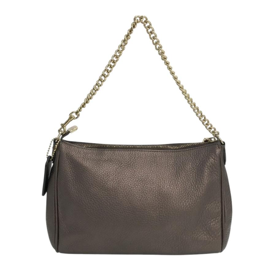 COACH コーチ レザー ショルダーバッグ ブロンズ 肩掛け鞄 レディース 