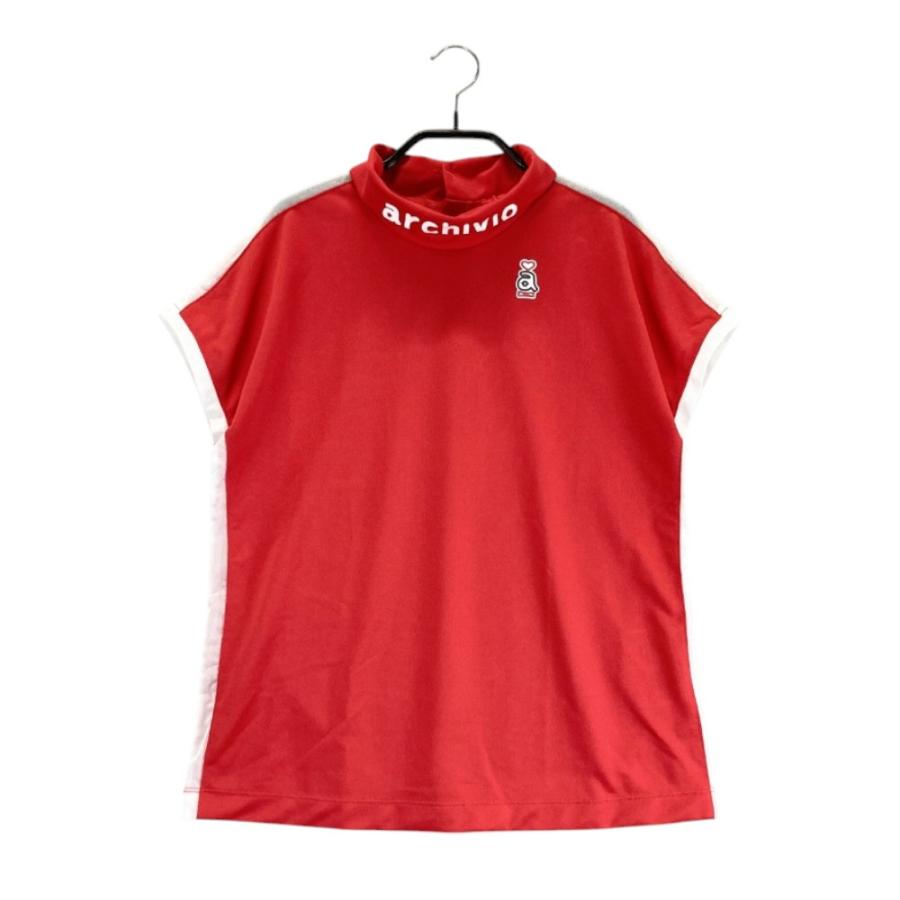 ARCHIVIO アルチビオ タートルネック 半袖Tシャツ レッド系 38 ARCHIVIO アルチビオ タートルネック 半袖Tシャツ レッド系 38