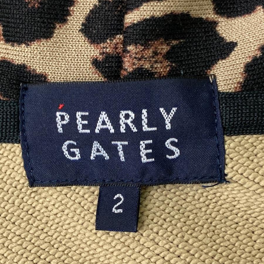 PEARLY GATES パーリーゲイツ ジップパーカー ロゴ レオパード柄 PEARLY GATES パーリーゲイツ ジップパーカー ロゴ レオパード柄