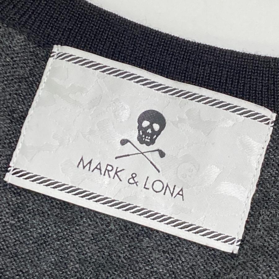 マークアンドロナ Vネック ニット MARK & LONA スカル 素材切替 【公式