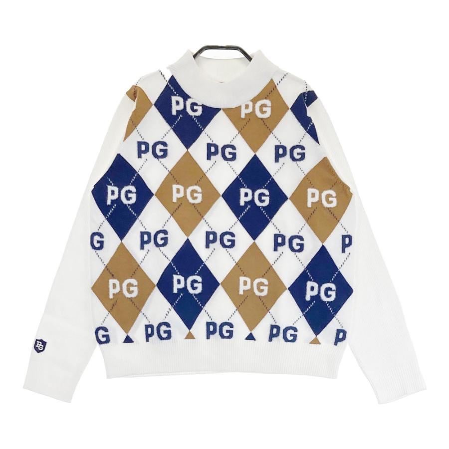 PEARLYGATES アーガイル柄 パーリーゲイツ　セーター　ゴルフウェア PEARLY GATES（パーリーゲイツ） モックネック ニットセーター ロゴ