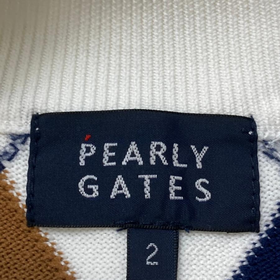 パーリーゲイツPEARLY GATES ロゴアーガイル柄総柄モックネックニットM PEARLY GATES パーリーゲイツ モックネック ニットセーター ロゴ