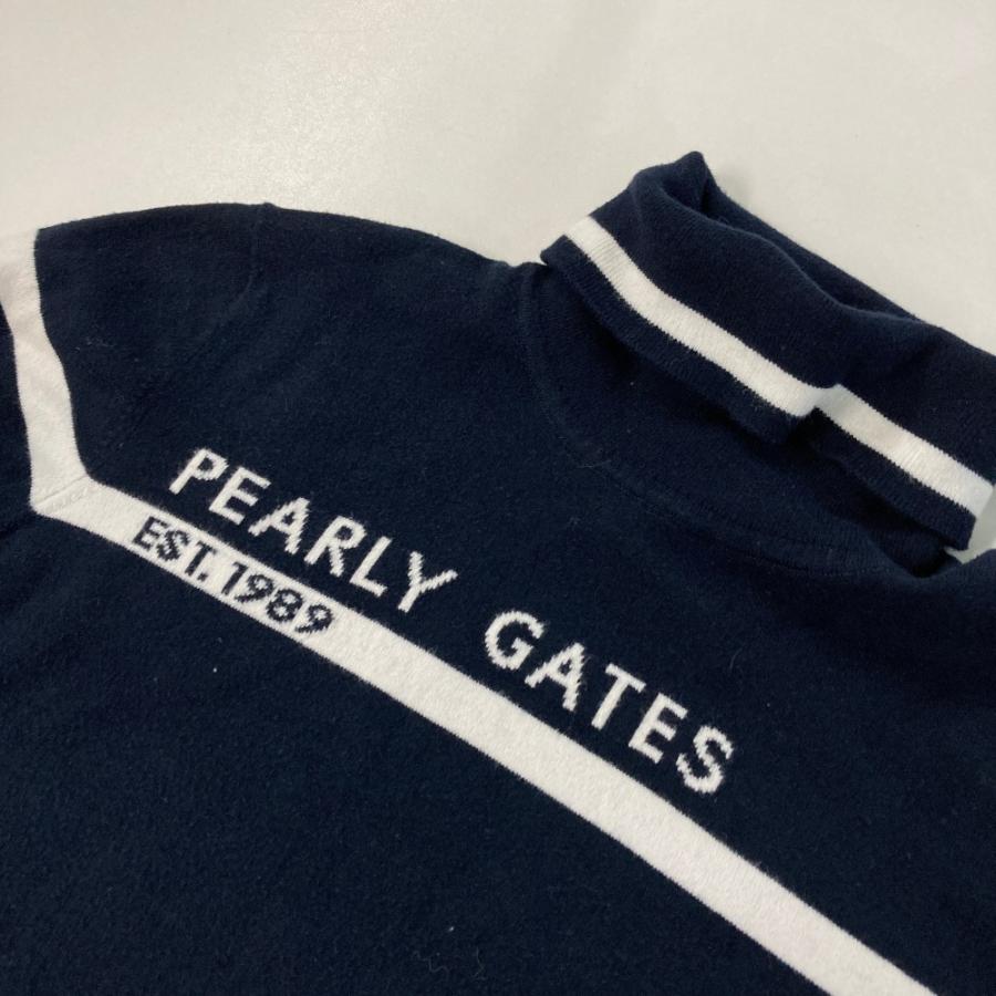 PEARLY GATES パーリーゲイツ タートルネック ニットセーター ネイビー