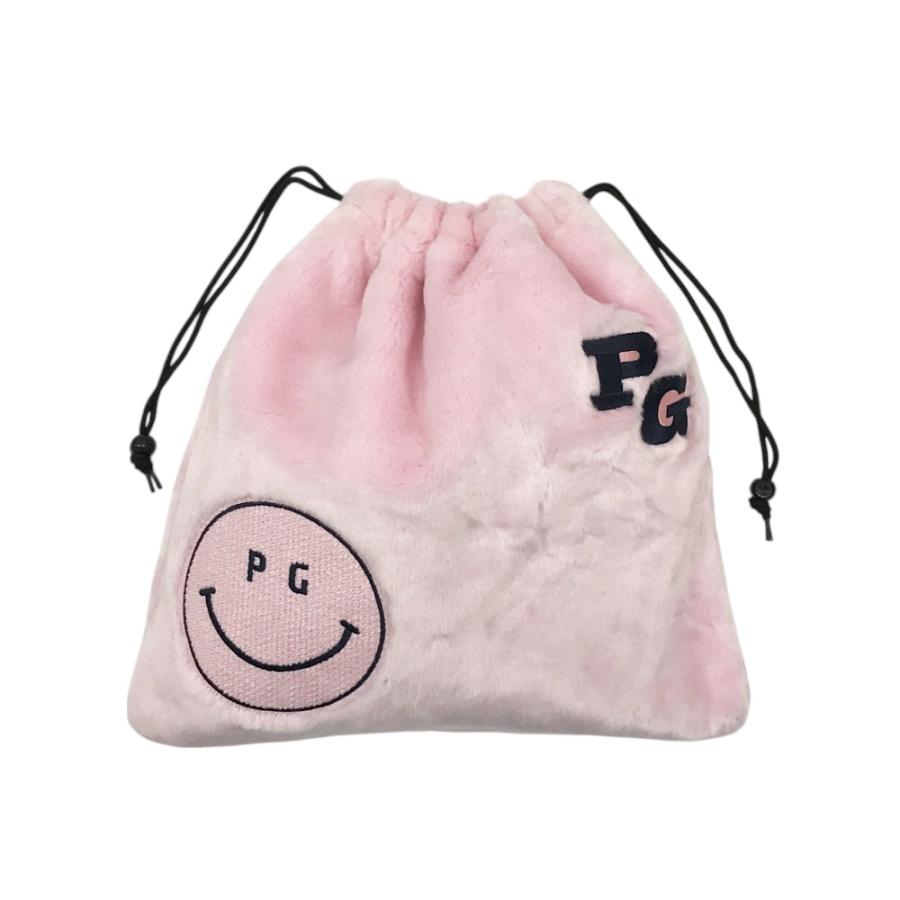 PEARLY GATES パーリーゲイツ  ボア シューズケース 巾着 ニコちゃん ピンク系 FR [240101434621] ゴルフウェア ストスト 新品】PEARLY GATES パーリーゲイツ ボア シューズケース 巾着