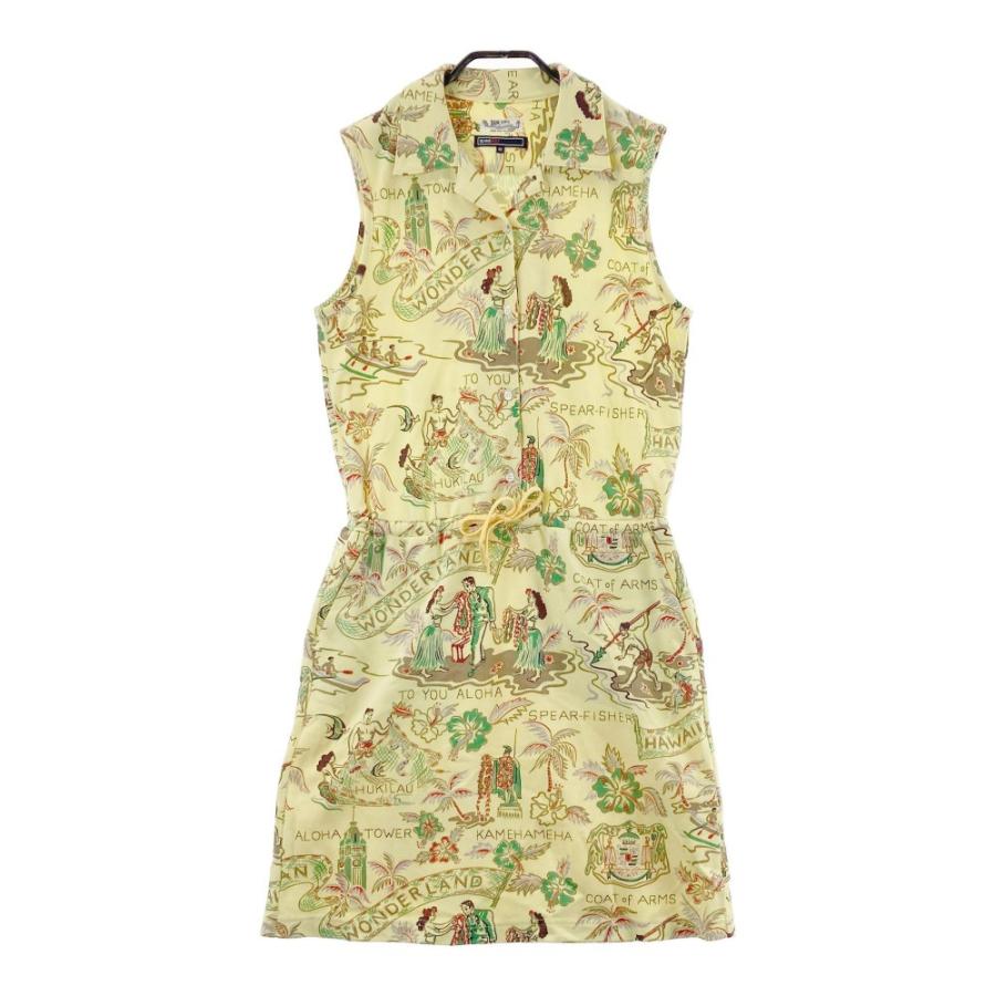 SUN SURF サンサーフ ×BEAMS GOLF ノースリーブワンピース 総柄 イエロー系 M ゴルフウェア レディース | SUN SURF