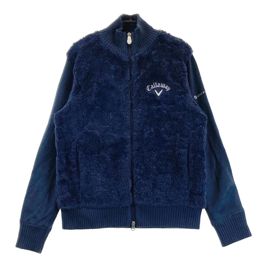 CALLAWAY キャロウェイ ボア 長袖ジップジャケット 刺繍 ネイビー系 M