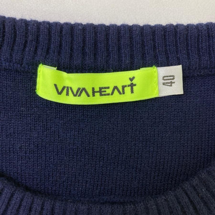 VIVA HEART ネイビー セーター サイズ40 VIVA HEART（ビバハート） ×セサミストリート ウール混 ニットセーター