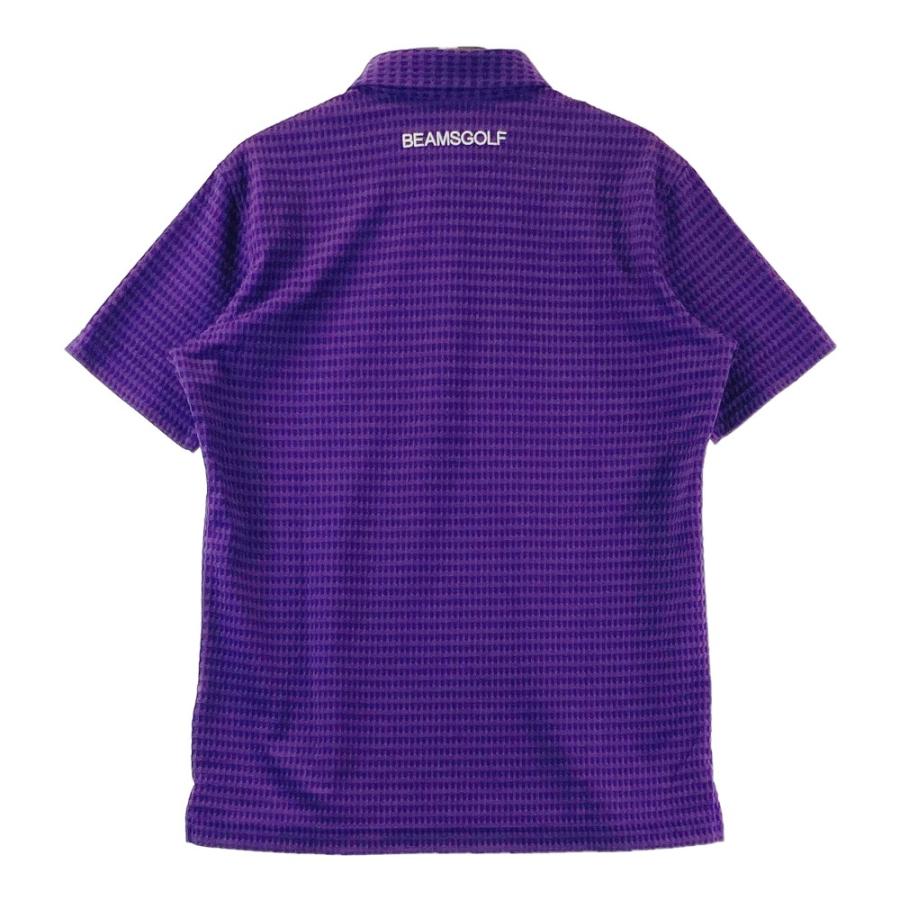 BEAMS GOLF 紫色 ポロシャツ M BEAMS GOLF（ビームス ゴルフ） 半袖ポロシャツ チェック柄 パープル系