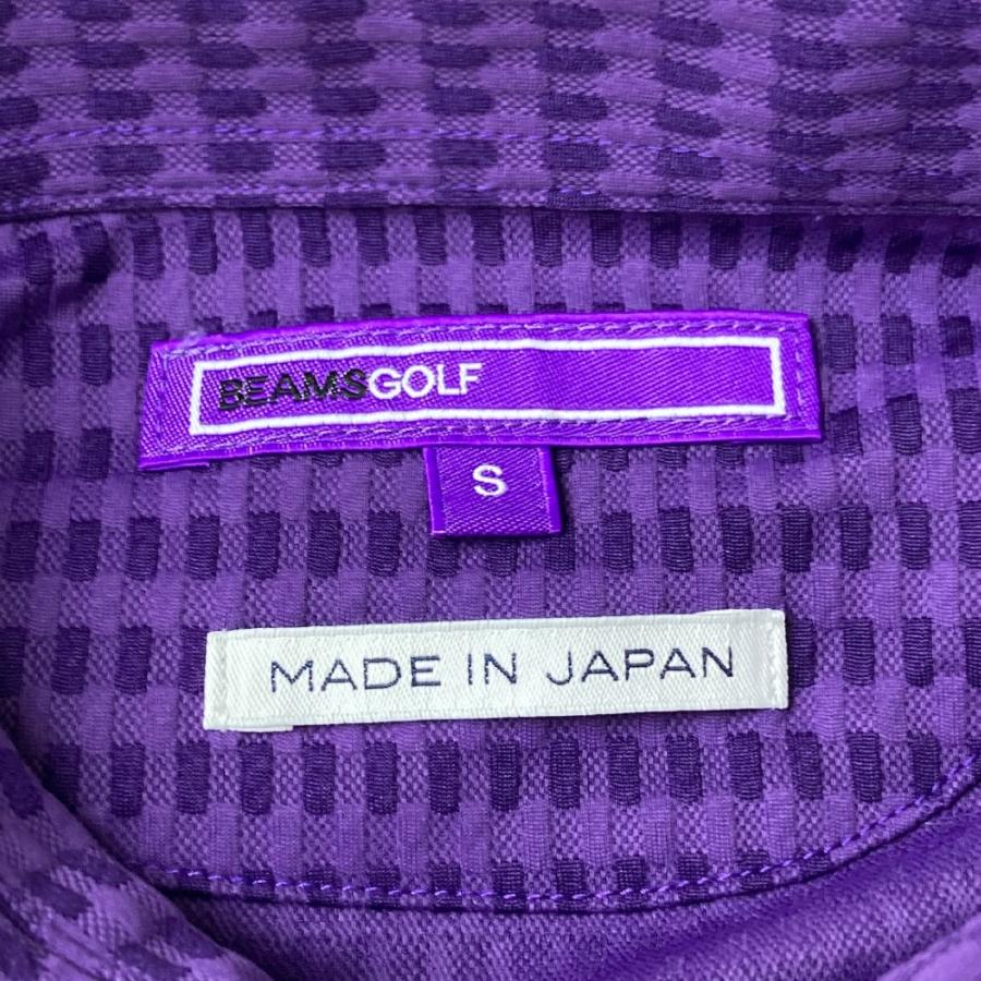 BEAMS GOLF 紫色 ポロシャツ M BEAMS GOLF（ビームス ゴルフ） 半袖ポロシャツ チェック柄 パープル系