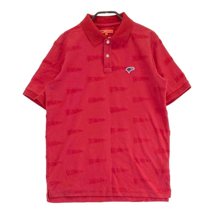 BEAMS GOLF（ビームス ゴルフ） 半袖ポロシャツ 総柄 レッド系 M