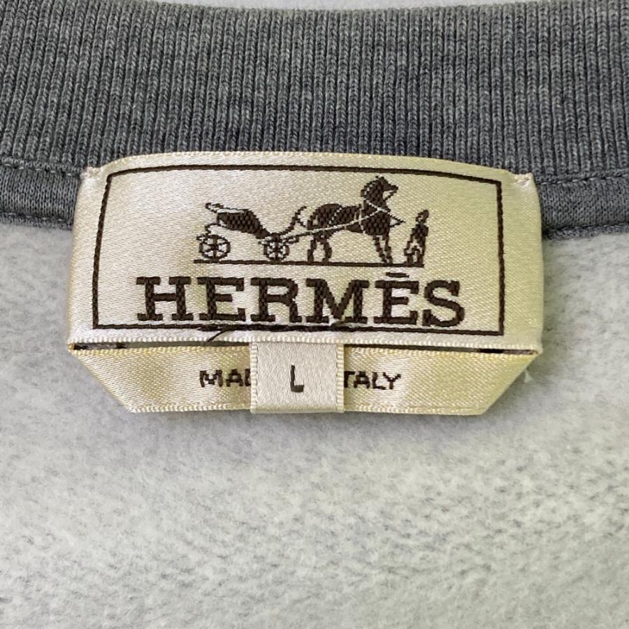 HERMES（エルメス） スウェット レザーパッチ グレー系 L メンズ