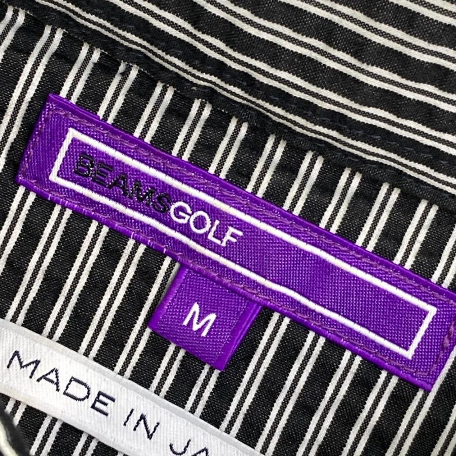 サイズ：M BEAMS GOLF ビームスゴルフ  シアサッカー 長袖ポロシャツ ボタンダウン ストライプ柄 ブラック系 [240101412449] ゴルフウェア レディース ストスト BEAMS GOLF ビームスゴルフ シアサッカー 長袖ポロシャツ ボタン