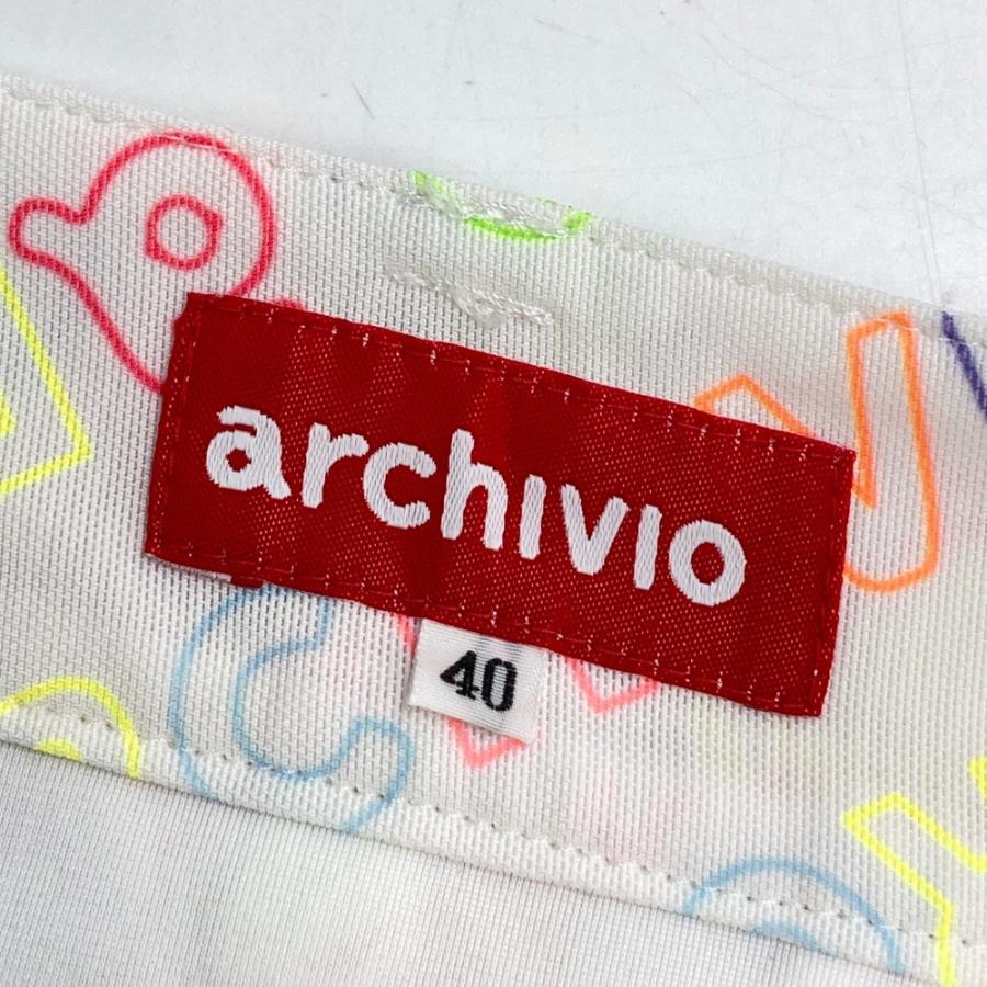 ゴルフ サイズ：40 ARCHIVIO アルチビオ 裏地付 プリーツスカート ロゴ