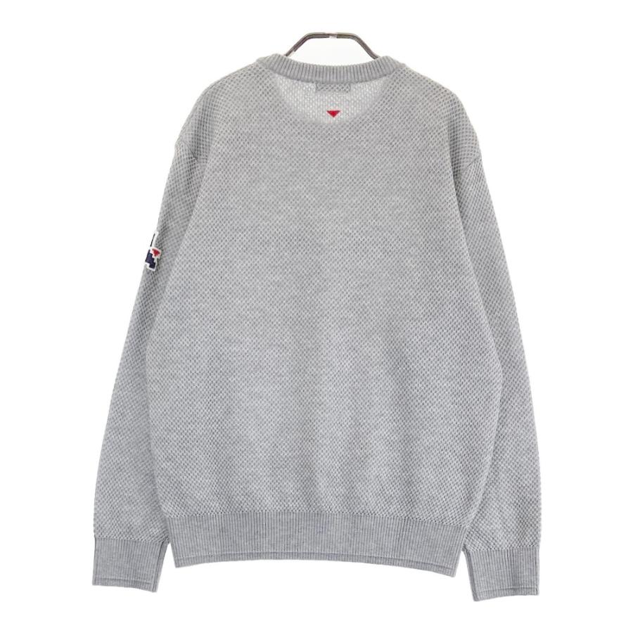 AND PER SE アンパスィ ウール混 ニットセーター ロゴ グレー系 LL