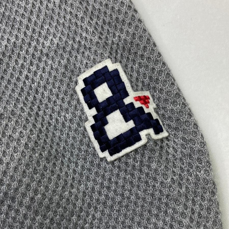 AND PER SE アンパスィ ウール混 ニットセーター ロゴ グレー系 LL