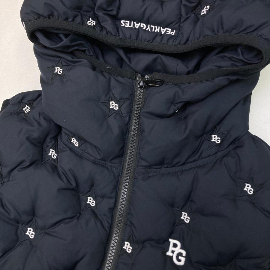 PEARLY GATES パーリーゲイツ フード付き ダウンベスト ロゴ総柄