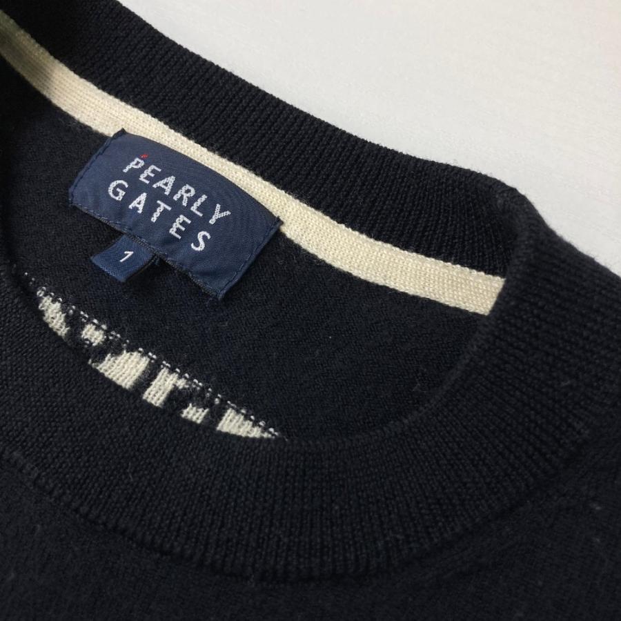 PEARLY GATES パーリーゲイツ ウール ニットセーター ネイビー系 1