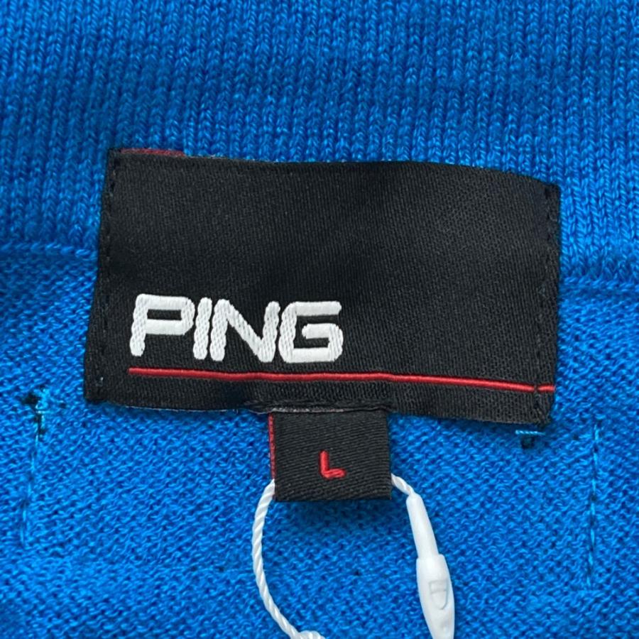 PING（ピン） 【新品】PING ウール混 長袖ニットセーター ブルー系 L