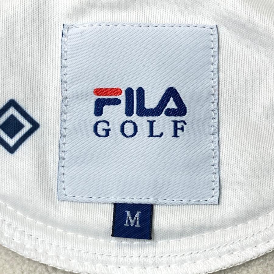FILA GOLF フィラゴルフ 裏フリース 長袖ジャケット 総柄 ホワイト系 M