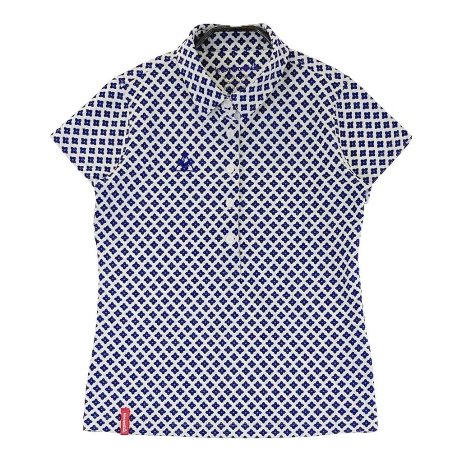 サイズ：L LE COQ GOLF ルコックゴルフ  半袖ポロシャツ 総柄 ホワイト系 [240101416961] ゴルフウェア メンズ ストスト サイズ：L LE COQ GOLF ルコックゴルフ 半袖ポロシャツ 総柄