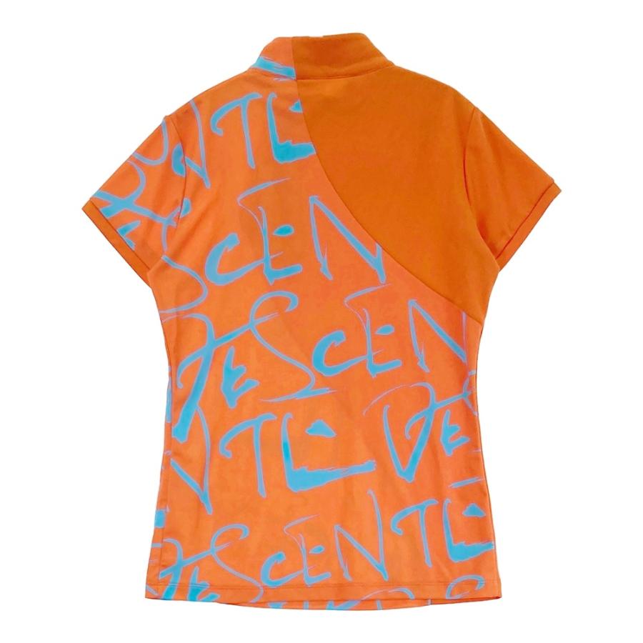 サイズ：M DESCENTE GOLF デサントゴルフ 万美コラボ 半袖ハーフジップTシャツ  オレンジ系 [240101415655] ゴルフウェア レディース ストスト DESCENTE GOLF 【新品】DESCENTE デサントゴルフ 万美コラボ 半袖